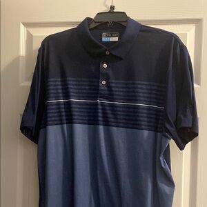 Van Heusen Blue Polo Shirt with Gradient Stripes